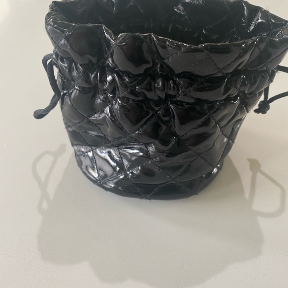 Guess Black Quilted Mini Bag with Heart Silver Accent - Picture 6 of 7